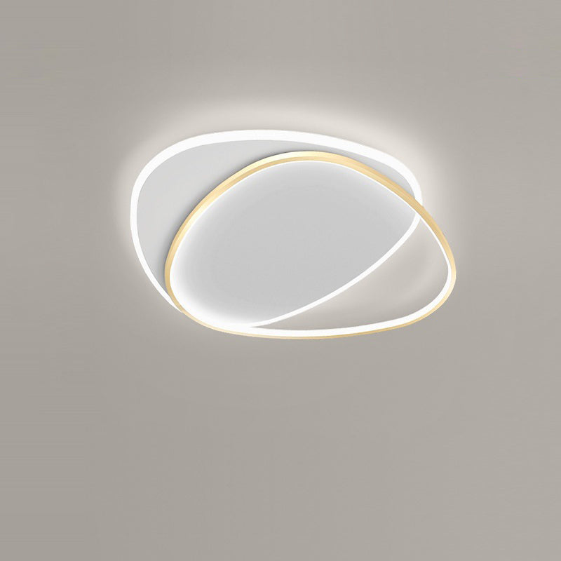 TriLume Minimalistische LED Deckenleuchte | Dreieck-Oval Design | Acryl & Eisen | Warm-/Weißlicht | Wohnzimmerbeleuchtung