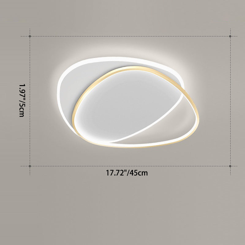 TriLume Minimalistische LED Deckenleuchte | Dreieck-Oval Design | Acryl & Eisen | Warm-/Weißlicht | Wohnzimmerbeleuchtung