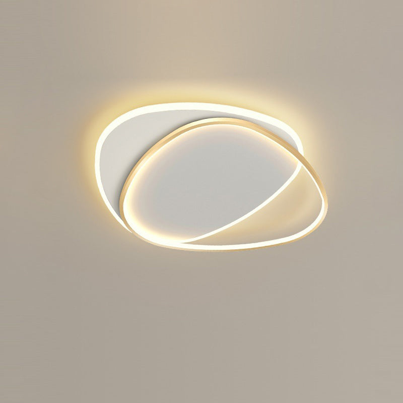 TriLume Minimalistische LED Deckenleuchte | Dreieck-Oval Design | Acryl & Eisen | Warm-/Weißlicht | Wohnzimmerbeleuchtung