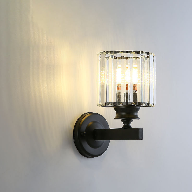 RadiantVell Wandlampe im modernen Minimalismus | Ovaler Kristall-Zylinder | 1 Licht | Elegantes Design für Schlafzimmer & Wohnzimmer