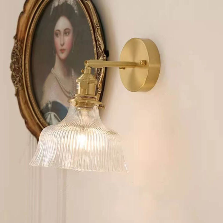 Florabelle Nordic Wandlampe | Minimalistisches Blütendesign | Kupfer & Glas | 1-flammig | Dekorative Beleuchtung