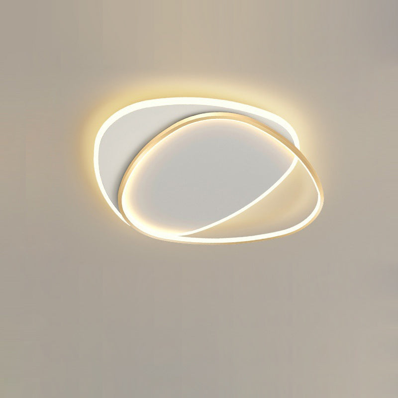 TriLume Minimalistische LED Deckenleuchte | Dreieck-Oval Design | Acryl & Eisen | Warm-/Weißlicht | Wohnzimmerbeleuchtung
