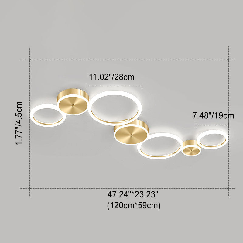 AurumGlow LED Deckenleuchte | Modernes Golden Circle Design | Acryl Flush Mount | Luxus Beleuchtung