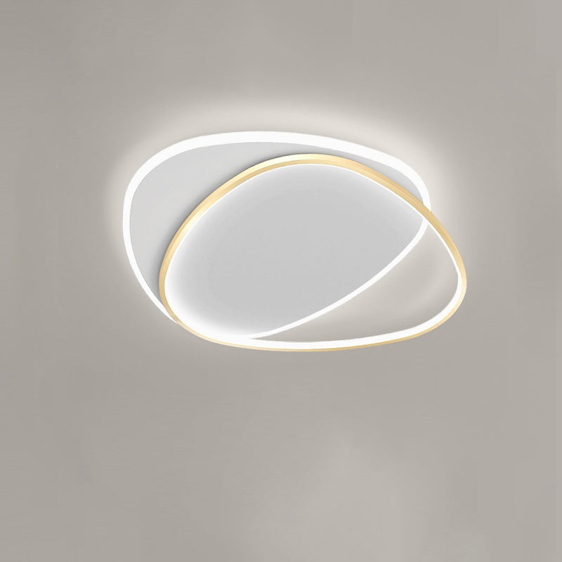 TriLume Minimalistische LED Deckenleuchte | Dreieck-Oval Design | Acryl & Eisen | Warm-/Weißlicht | Wohnzimmerbeleuchtung