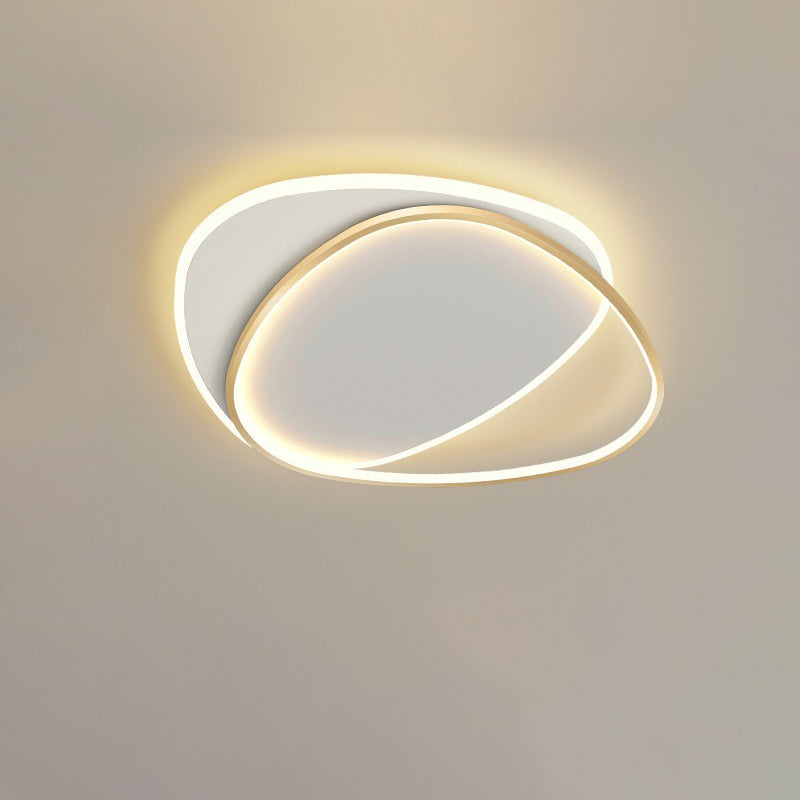 TriLume Minimalistische LED Deckenleuchte | Dreieck-Oval Design | Acryl & Eisen | Warm-/Weißlicht | Wohnzimmerbeleuchtung