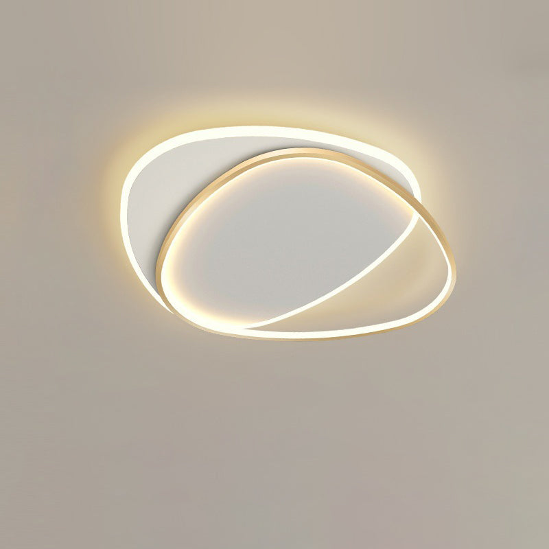 TriLume Minimalistische LED Deckenleuchte | Dreieck-Oval Design | Acryl & Eisen | Warm-/Weißlicht | Wohnzimmerbeleuchtung