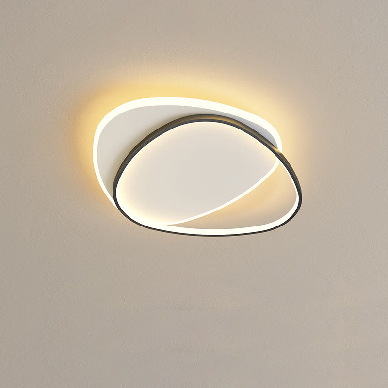 TriLume Minimalistische LED Deckenleuchte | Dreieck-Oval Design | Acryl & Eisen | Warm-/Weißlicht | Wohnzimmerbeleuchtung
