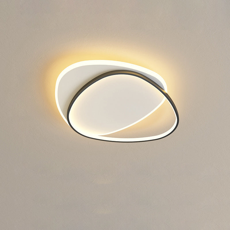 TriLume Minimalistische LED Deckenleuchte | Dreieck-Oval Design | Acryl & Eisen | Warm-/Weißlicht | Wohnzimmerbeleuchtung