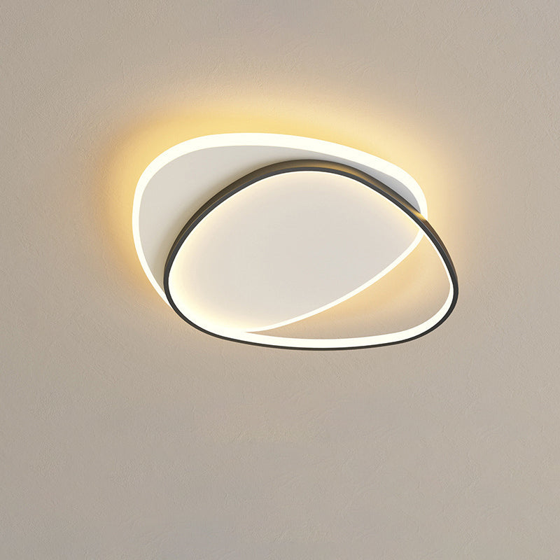TriLume Minimalistische LED Deckenleuchte | Dreieck-Oval Design | Acryl & Eisen | Warm-/Weißlicht | Wohnzimmerbeleuchtung