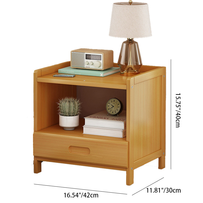 HanaCrate Japanischer Nachttisch | Massivholz | 1 oder 3 Schubladen | Minimalistisches Design für Schlafzimmer