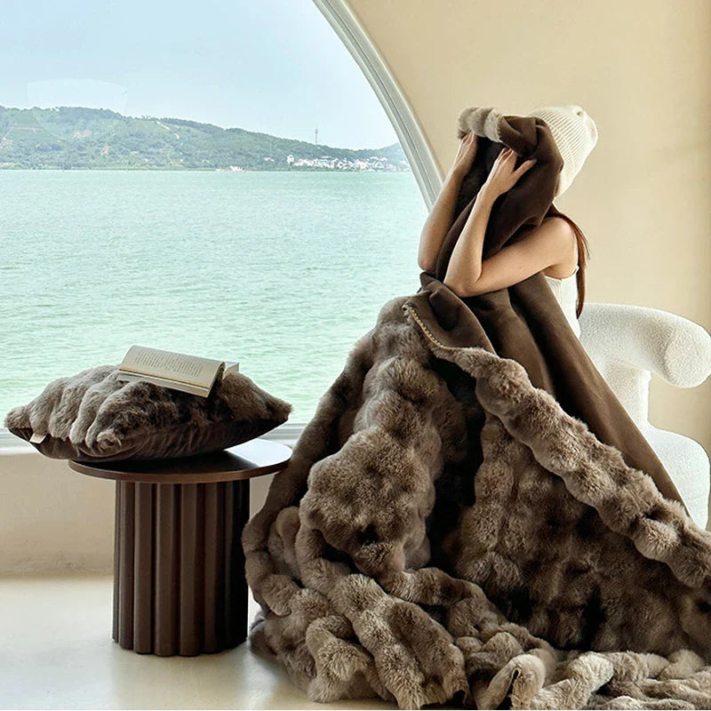 VelvetWarm Kuscheldecke aus Velours | Extra Dick | Für gemütliche Winterabende | Verschiedene Größen