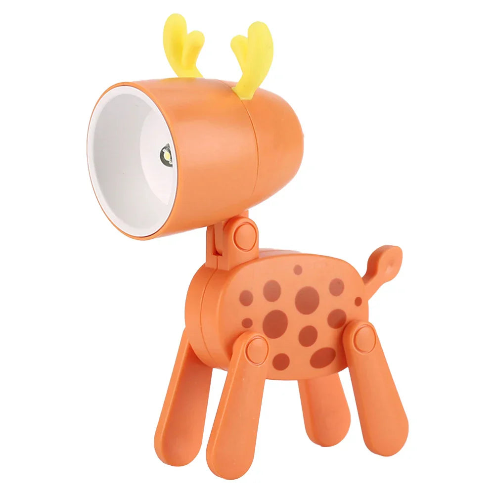 GlowBuddy Niedliche LED Nachtlampe | Mini Haustier Design | Hund, Reh & Dinosaurier | Klapp-Tischlampe für Kinderzimmer