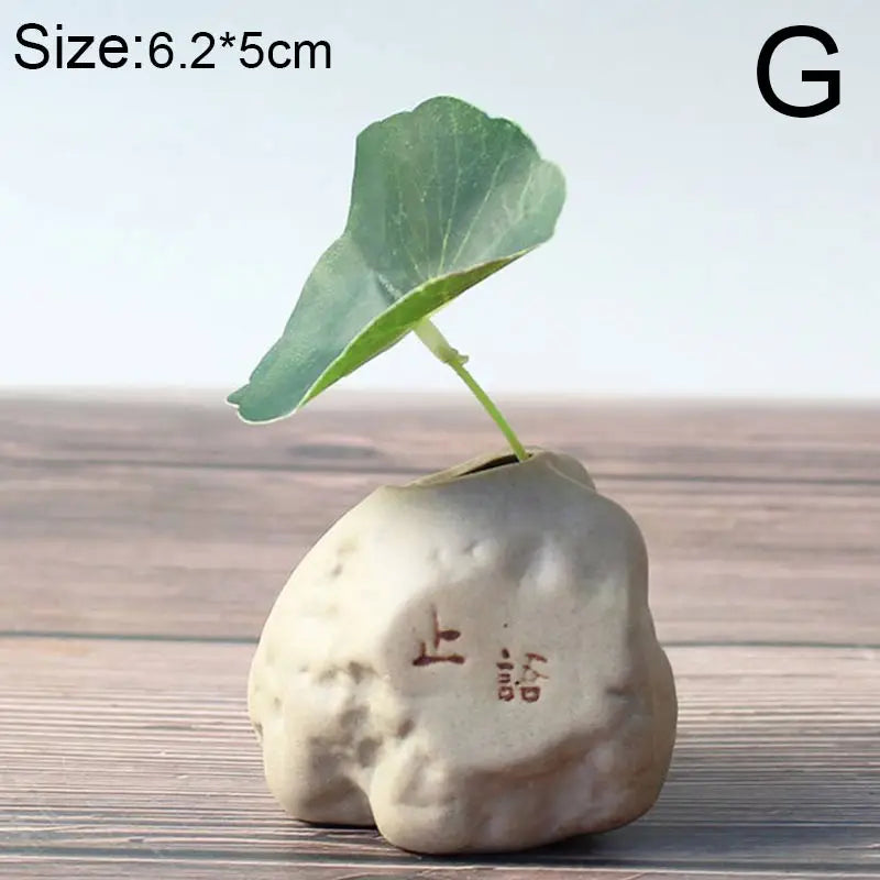 Vaseona Kreative Vase aus Steinzeug | Dekorative Blumen-Vase | Hydroponischer Pflanzentopf | Zen-Stil für Zuhause & Büro