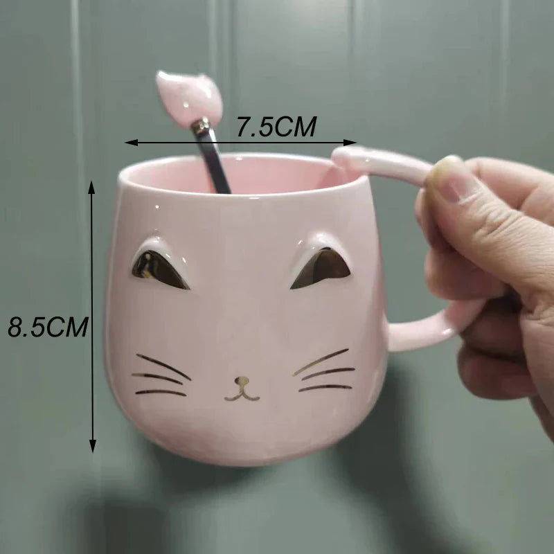 CupBuddy Niedliche Cartoon-Keramiktasse | Kaffeetasse & Milchteebecher | Frühstückstasse als Geschenkidee & Trinkgeschirr