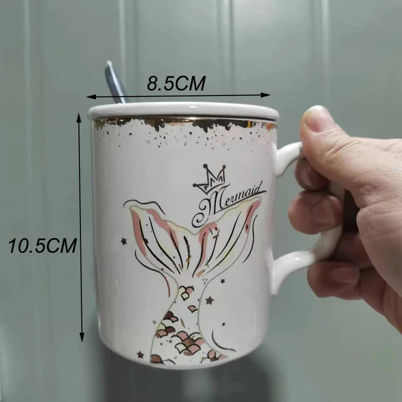 CupBuddy Niedliche Cartoon-Keramiktasse | Kaffeetasse & Milchteebecher | Frühstückstasse als Geschenkidee & Trinkgeschirr