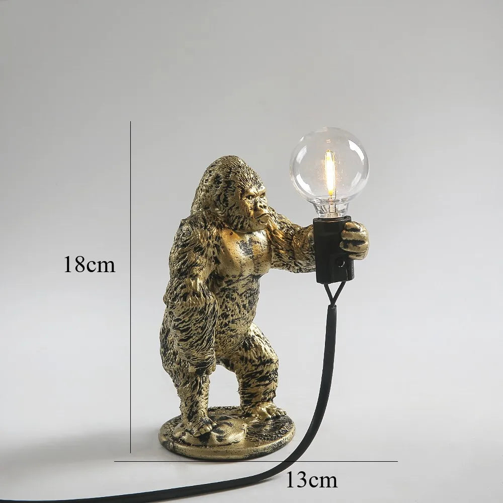 PrimalGlow Gorilla Tischlampe | LED Nachtleuchte | Tierische Tischbeleuchtung für Zuhause