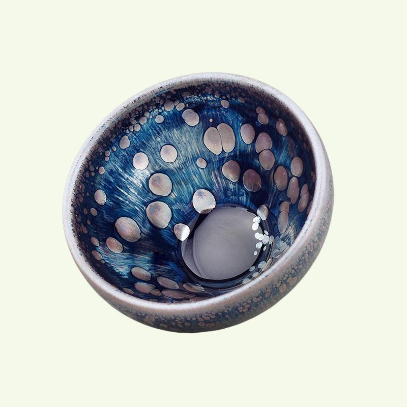 ZenTear Tenmoku Teetasse | Keramik-Teeschale im Ofen gebrannt | Kungfu-Teegeschirr im traditionellen Jian Zhan Stil