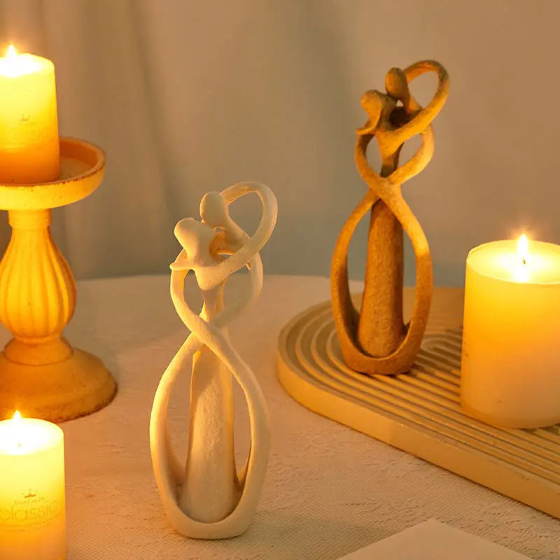 LoveSculpt Sandstein Liebhaber Statue | Hochzeitsdeko | Valentinstag Geschenk | Romantische Heimdekoration