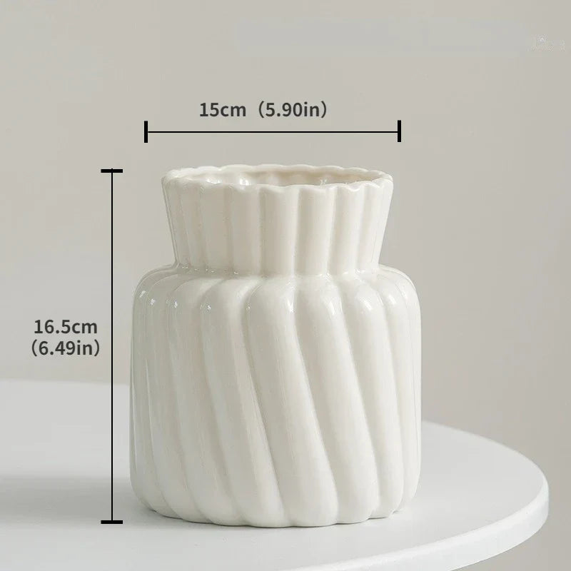 Vasea Nordic Große Keramikvase | Minimalistische Trockenblumenvase | Tisch- & Wohnzimmereinrichtung für Blumenarrangements