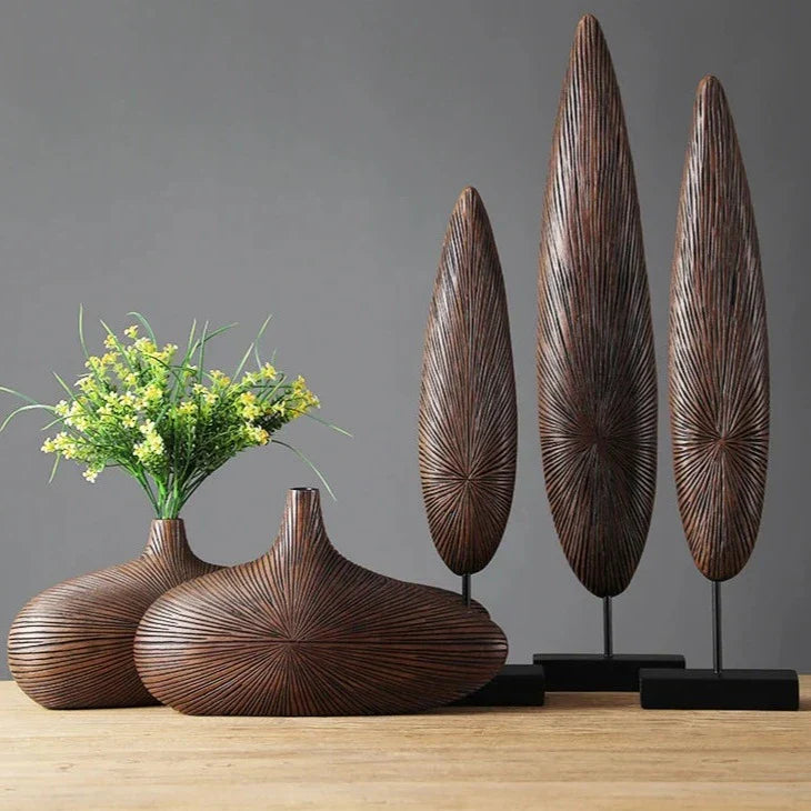 ClayAura Sahara Skulpturierte Vase | Handgefertigt | Moderne Deko für Zuhause | Elegantes Design