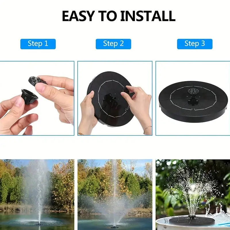 SolarSpring Vital Solarbrunnen | Schwimmende Teichpumpe | Gartendeko | Solar-Wasserspiel für Außen