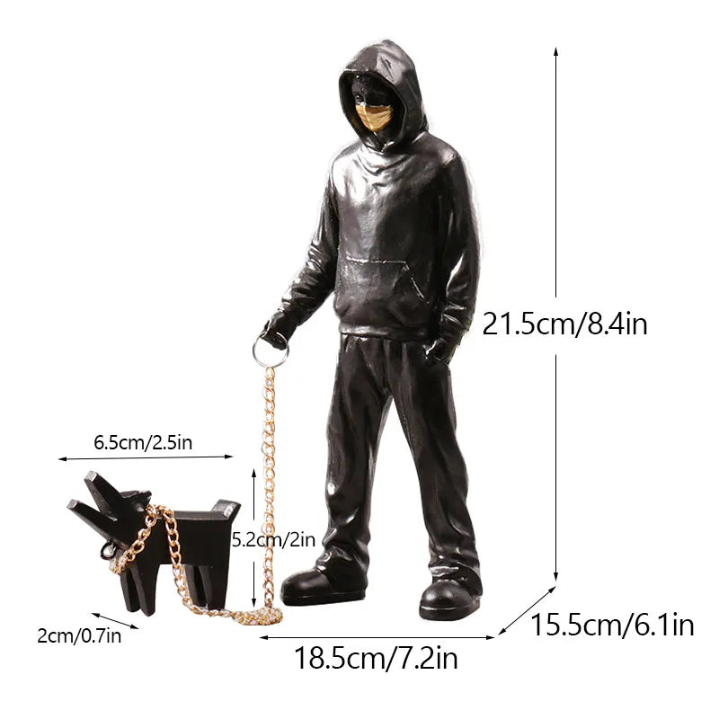 Artify Banksy Skulpturensammlung | Blume Werfer & Ballon Mädchen | Pop Art Figuren | Moderne Büro- & Heimdekoration