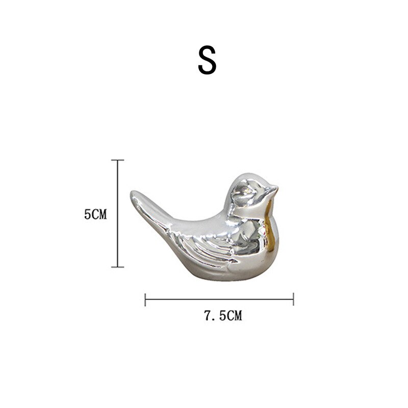 NordNest Porzellan-Vogel Dekofigur | Tisch- & Heimdekoration aus Keramik | Gold & Silber Design für moderne Wohnräume