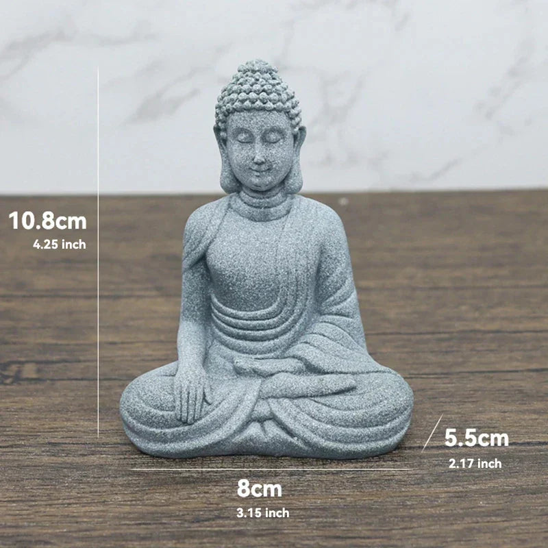 TranquilStone Buddha Figuren Set | Meditative Mönchs Statuen | Zen Garten Dekoration | Achtsamkeit & Feng Shui Deko für Zuhause
