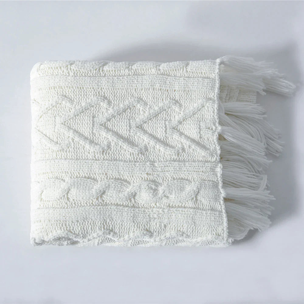 HeartKnit Kuscheldecke aus Chenille | Strickdesign | Für Bett & Sofa | Weich & Gemütlich