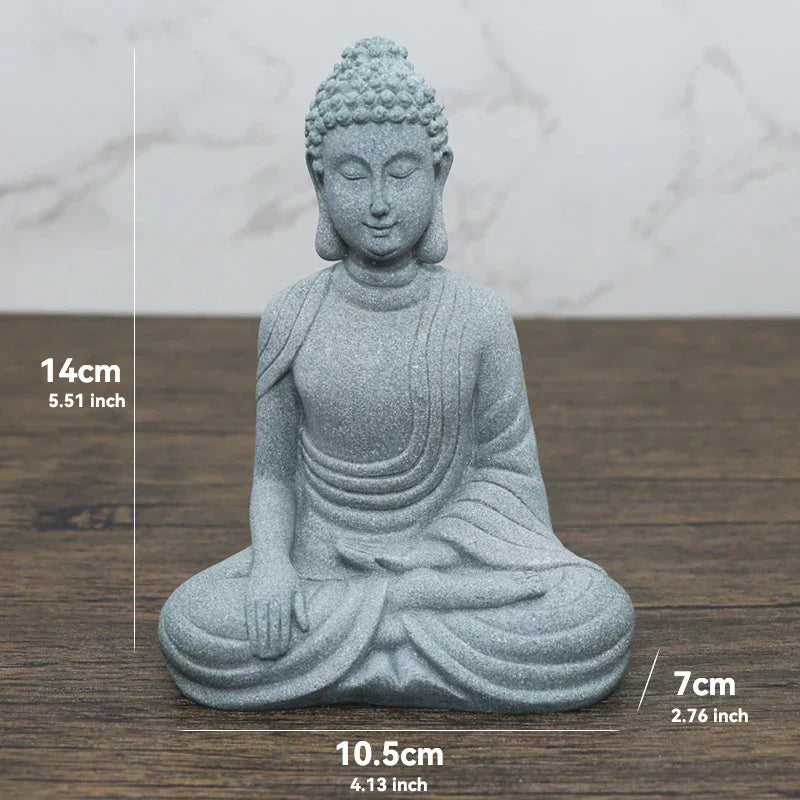 TranquilStone Buddha Figuren Set | Meditative Mönchs Statuen | Zen Garten Dekoration | Achtsamkeit & Feng Shui Deko für Zuhause