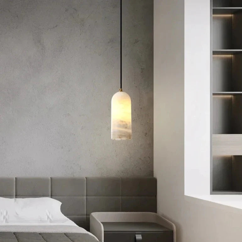 LustreStone Marmor-Pendelleuchte | Minimalistisches Design | Luxuriöse Hängelampe | Elegante Beleuchtung
