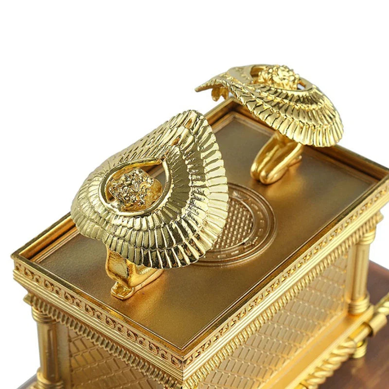 CovenantCraft Replik der Bundeslade | Vergoldete Statue mit Inhalt | Metallhandwerk Ornament für Wohnzimmer & Zuhause