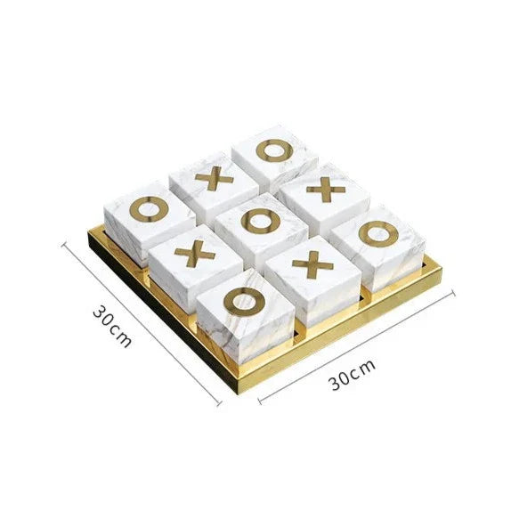 LuxeGrid Marmor Tic-Tac-Toe Spiel | Elegantes Deko-Accessoire | Perfekt für Zuhause & Büro