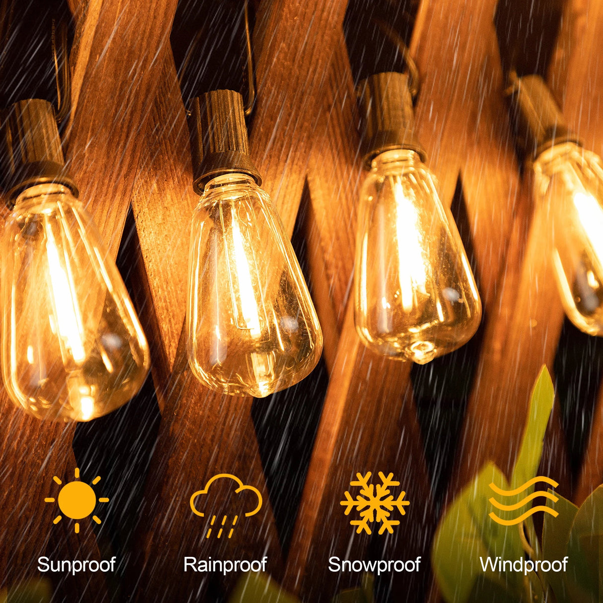 GlowTough Outdoor Lichterkette | Bruchsichere LED Lichter | Wasserdicht | Dekor für Garten & Terrasse