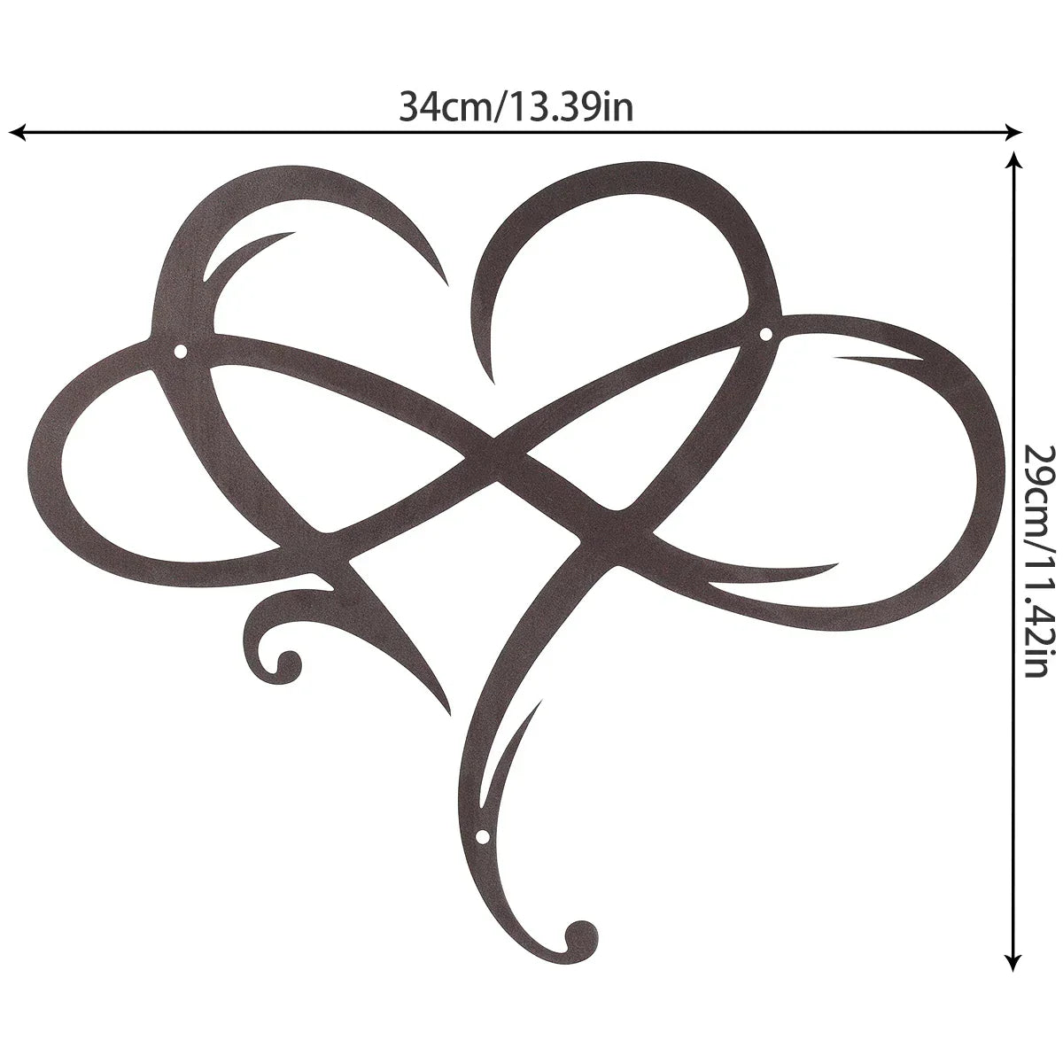 EternaWall Metall Wanddeko | Ewiges Herz | Einzigartiges Design | Raumdekoration | Eisen Wandkunst