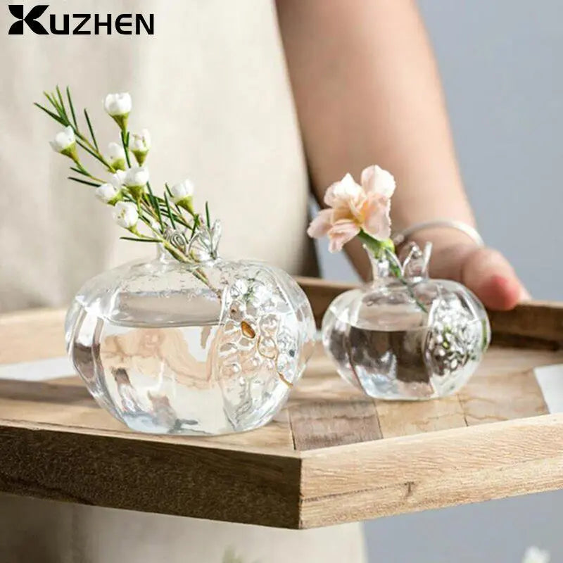 PomeGlass Granatapfel Glasvase | Wohnkultur | Kreative Obstvase | Raumdeko | Blumenvase für Zuhause
