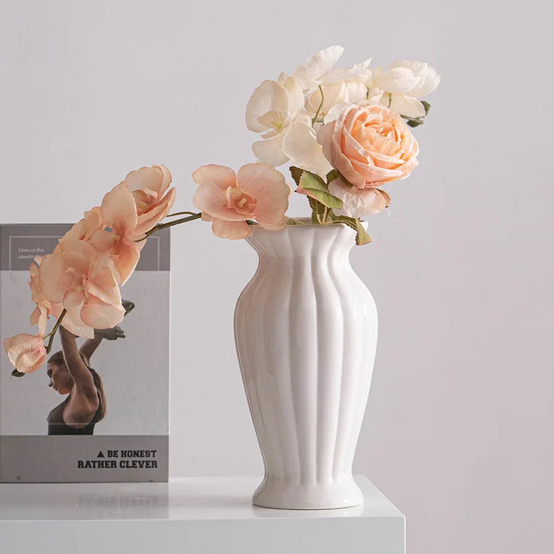Vasea Nordic Große Keramikvase | Minimalistische Trockenblumenvase | Tisch- & Wohnzimmereinrichtung für Blumenarrangements