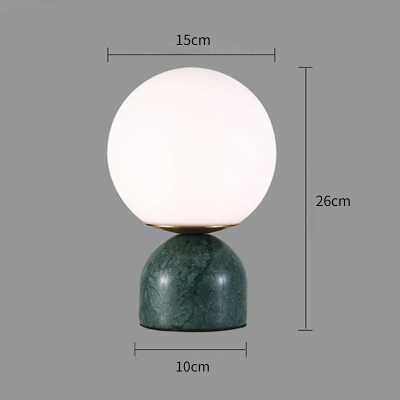 GlobeMarble Design Tischlampe | Marmorfuß & Globus-Licht | Elegante LED Deko | Perfekte Beleuchtung für Zuhause
