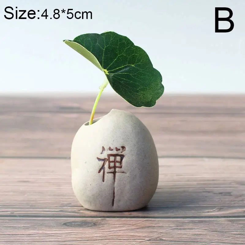 Vaseona Kreative Vase aus Steinzeug | Dekorative Blumen-Vase | Hydroponischer Pflanzentopf | Zen-Stil für Zuhause & Büro