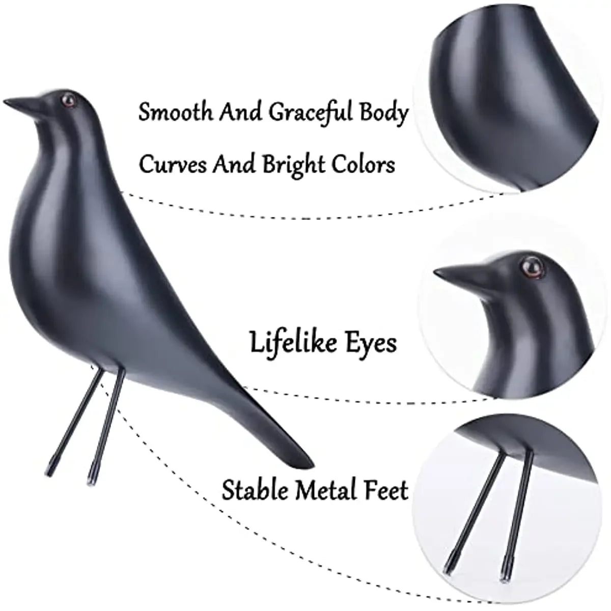 DecoBird Moderne Vogelstatue aus Kunstharz | Elegante Garten- und Wohnraumdekoration | Zeitloses Design | Wetterfest