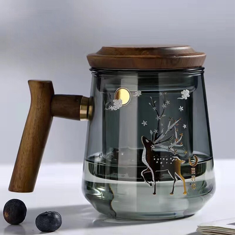 BrewPure Glas Teetasse mit Filter | Hitzebeständiger Wasserbecher | Kung-Fu-Teeset für Büro & Zuhause