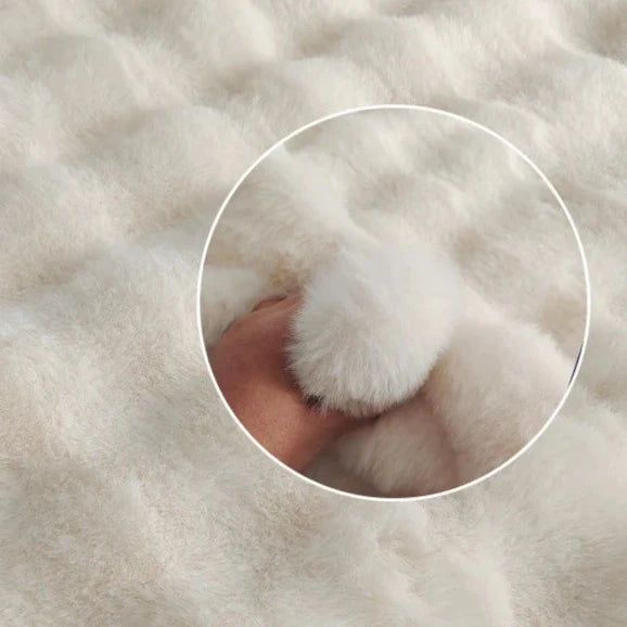 VeluLux Ultraweiches Kaninchenfell Teppich | Kunstfell | Wohnaccessoire | Luxuriöser Komfort