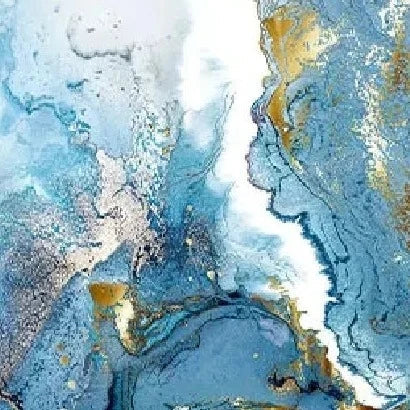 AquaMarble Wandkunst Leinwand | Blaues Marmor-Design | Elegante Wanddekoration | Modernes Wohnambiente