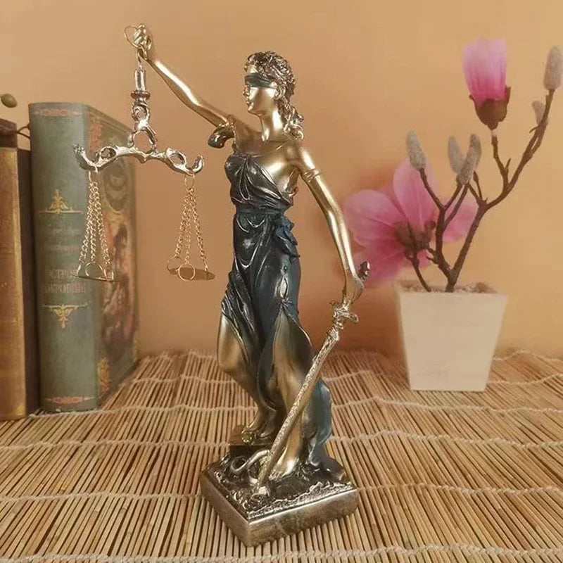 StatuaGrace Göttin der Gerechtigkeit Statue | Antike Bronze Skulptur | Deko für Zuhause & Büro