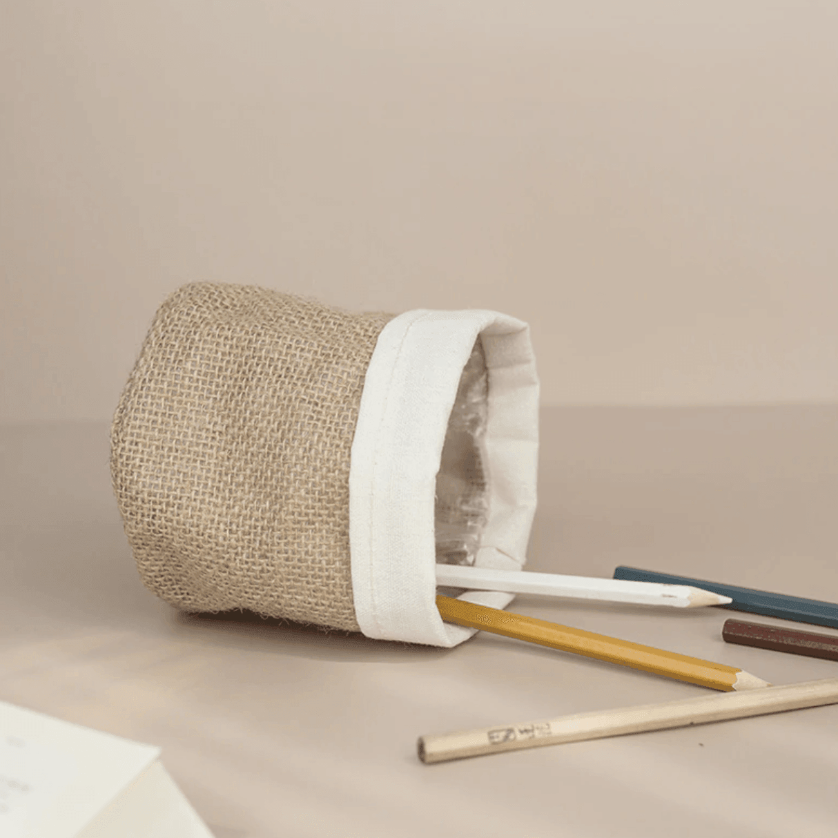 Plantero Vintage Stoff-Pflanzkorb | Rustikales Design | Stilvolle Pflanzenaufbewahrung