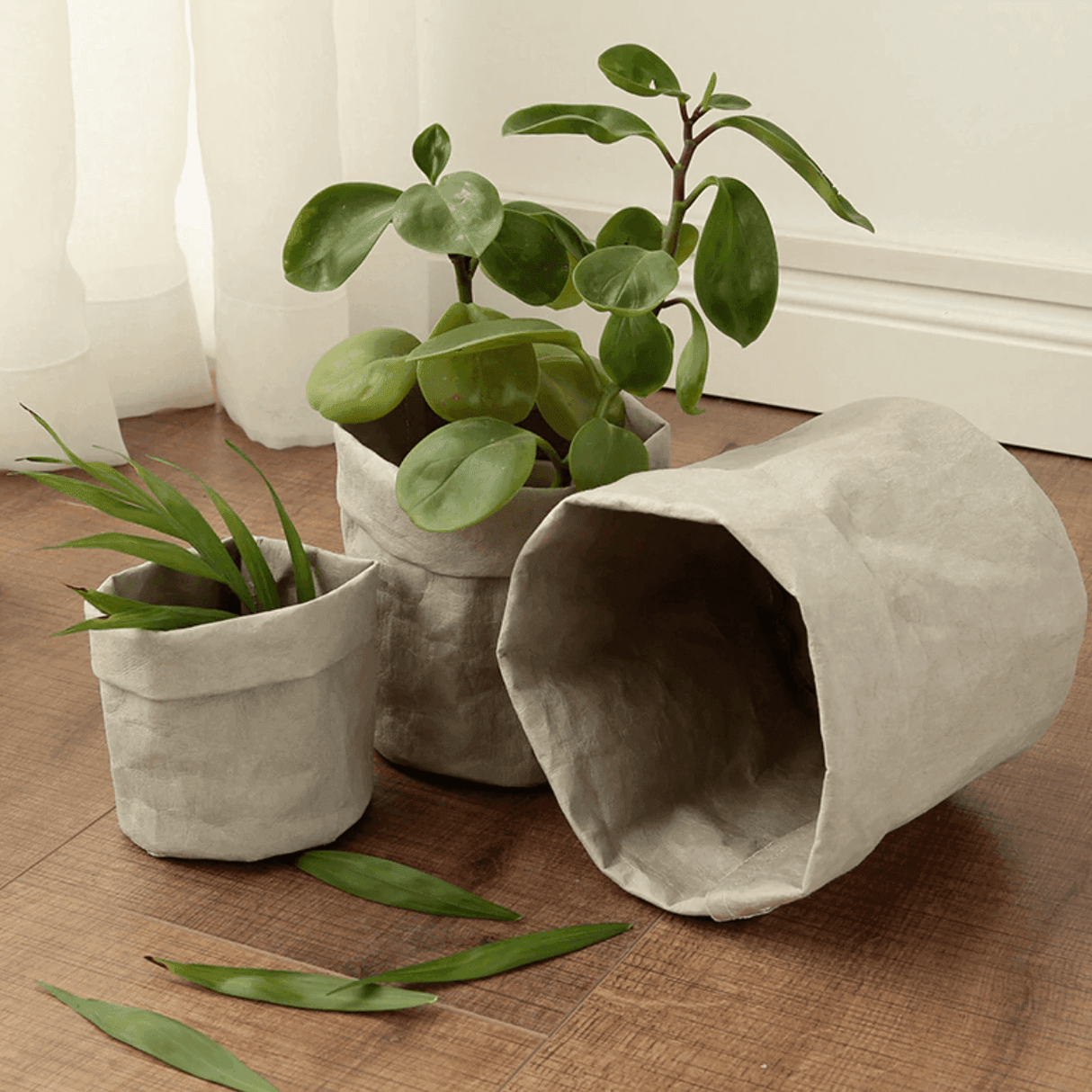 Plantero Vintage Stoff-Pflanzkorb | Rustikales Design | Stilvolle Pflanzenaufbewahrung