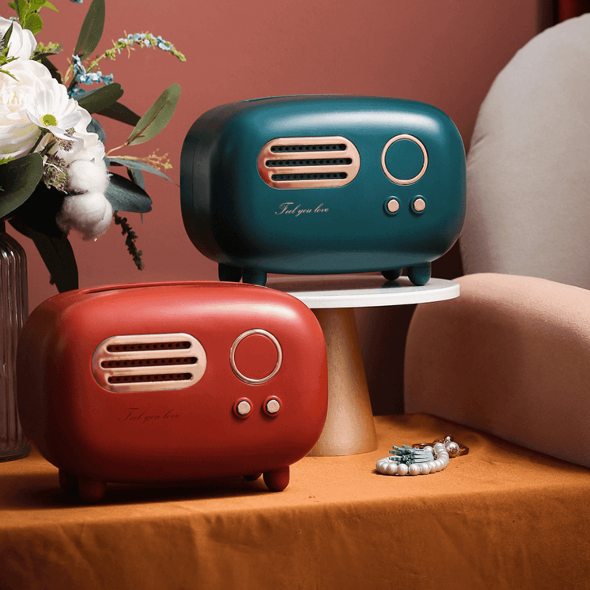 VintageTune Retro Radio Taschentuchbox | Stilvolle Aufbewahrung | Nostalgischer Look | Dekoration für Zuhause