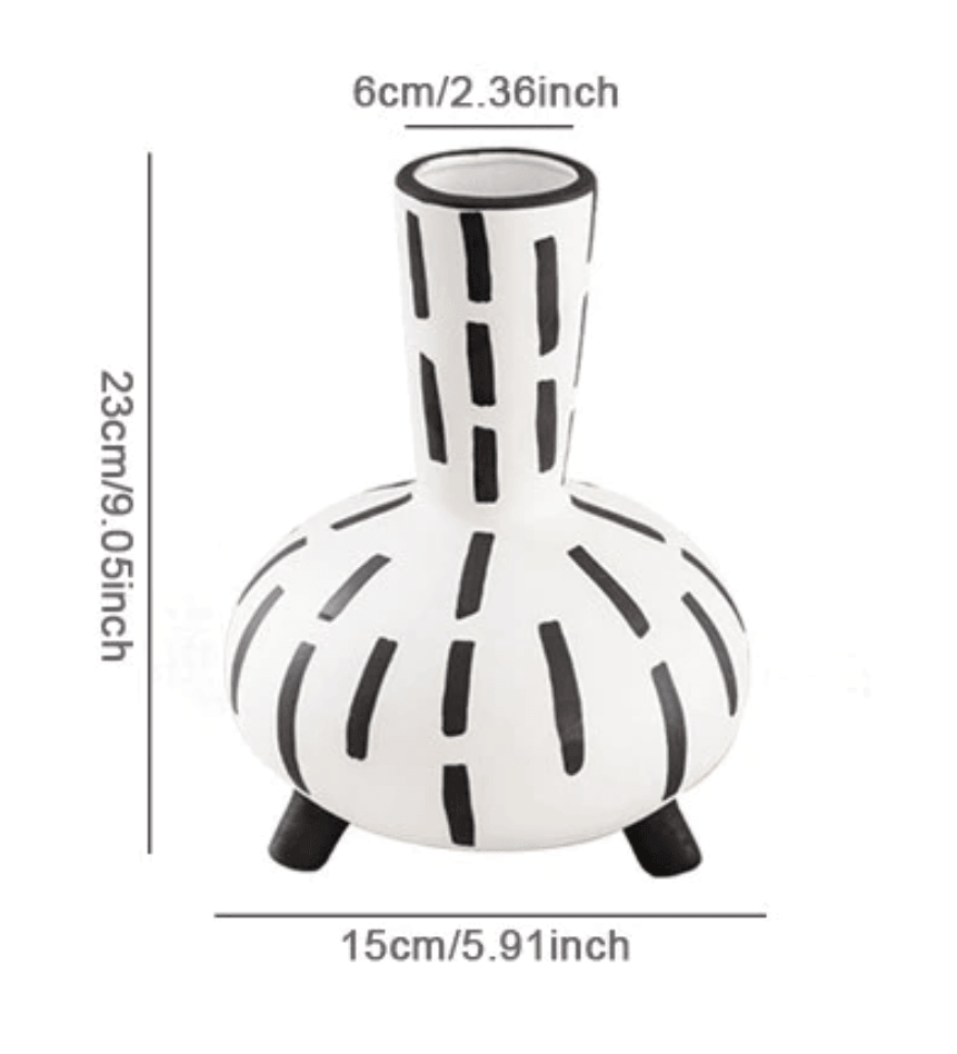 Dotterra Keramik Vasen Set | Handgefertigte Tribal Design Akzente | Deko-Vasen für Wohnzimmer & Flur