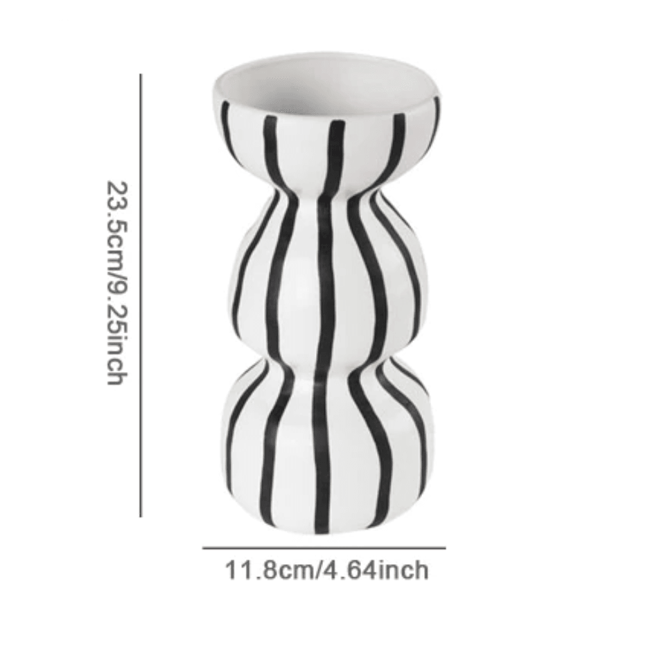 Dotterra Keramik Vasen Set | Handgefertigte Tribal Design Akzente | Deko-Vasen für Wohnzimmer & Flur