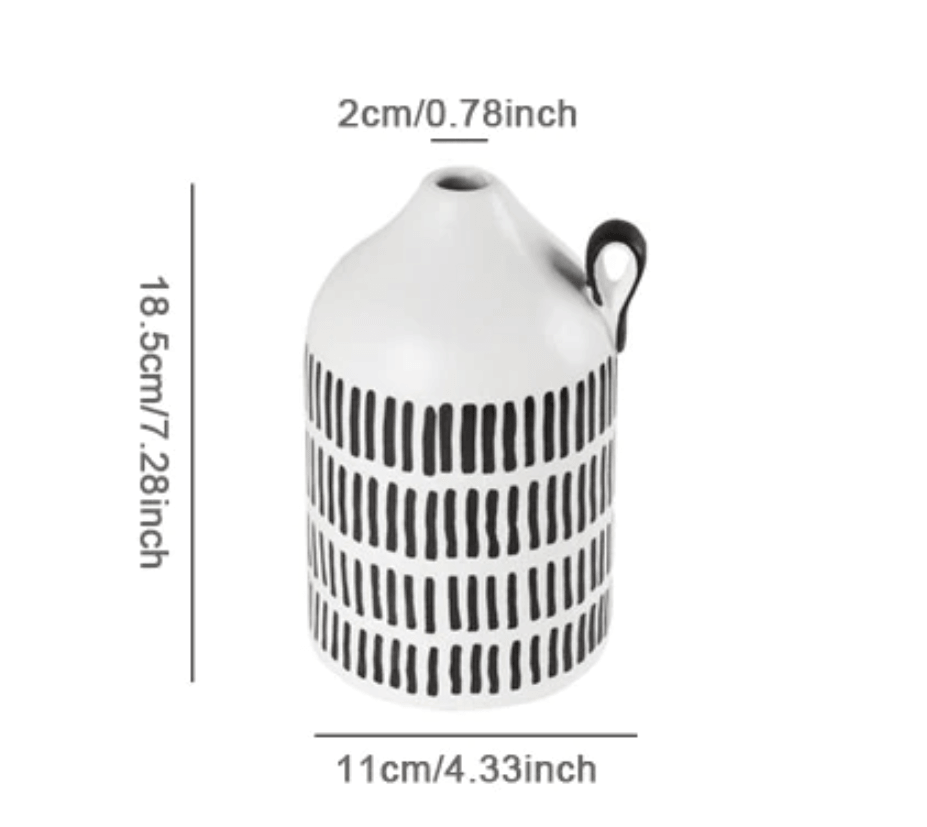 Dotterra Keramik Vasen Set | Handgefertigte Tribal Design Akzente | Deko-Vasen für Wohnzimmer & Flur